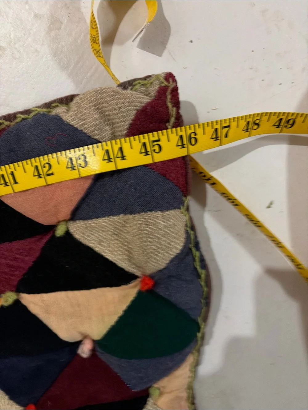 Vintage handmade Multicolor Geometric quilt